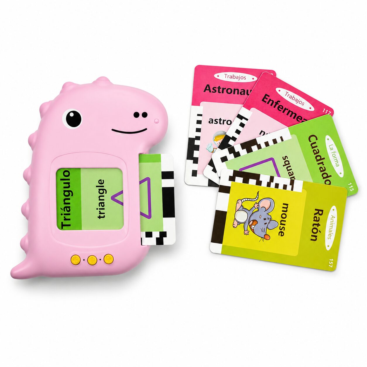 Lector con 112 LumiCards - Lector de Tarjetas en voz alta para niños en inglés/español