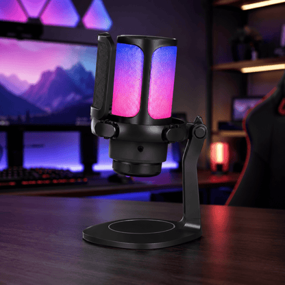 Micrófono Condensador RGB C/Base Y Cable