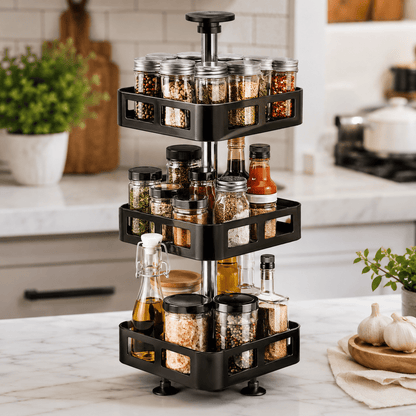 Especiero Giratorio 360° | Organizador de Cocina Multiuso Antideslizante