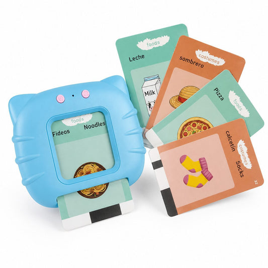 Lector con 112 LumiCards - Lector de Tarjetas en voz alta para niños en inglés/español