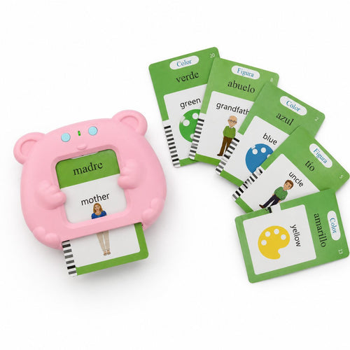 Lector con 112 LumiCards - Lector de Tarjetas en voz alta para niños en inglés/español