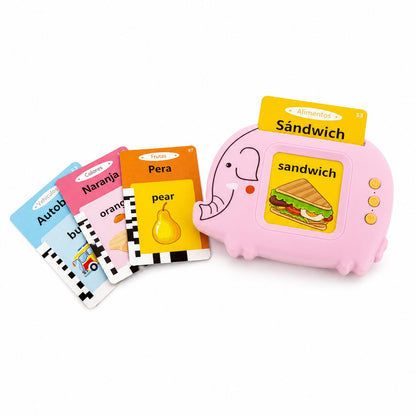 Lector con 112 LumiCards - Lector de Tarjetas en voz alta para niños en inglés/español