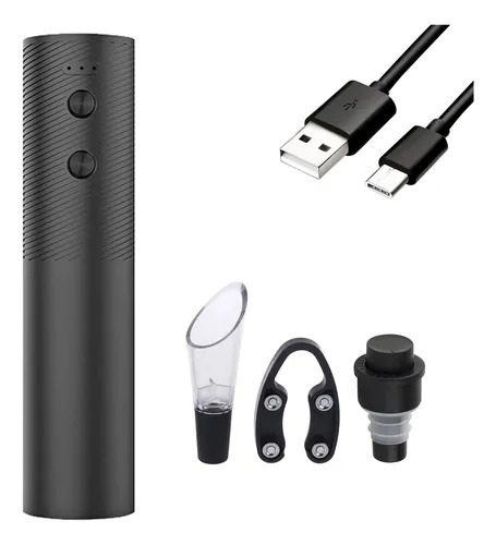 Set Abridor De Vino Recargable